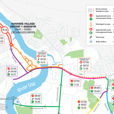 ROAD CLOSURES | ABP Newport Wales Marathon & 10K