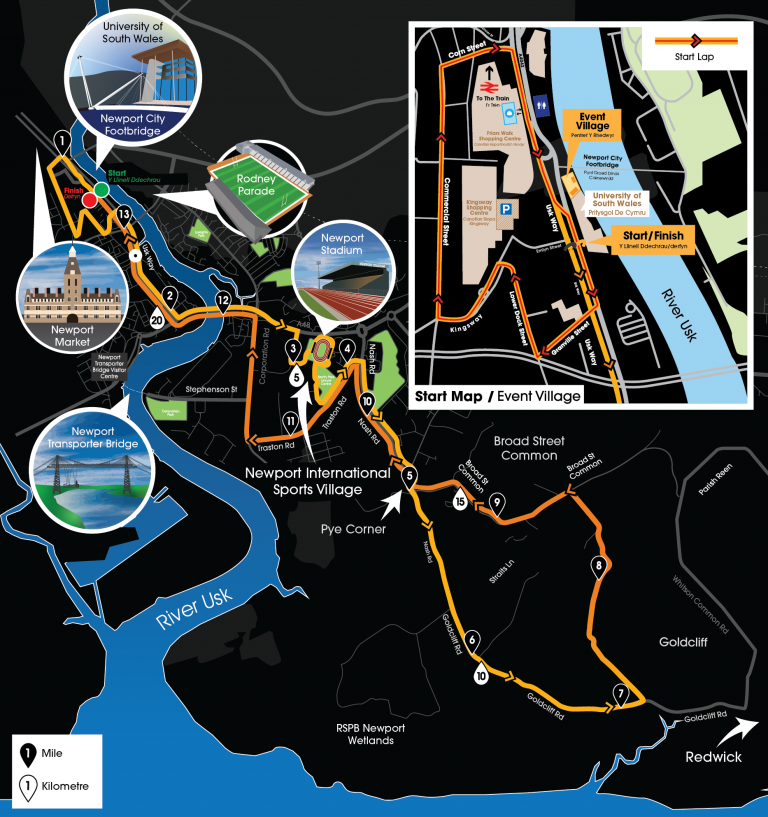 HALF MARATHON ROUTE ABP Newport Wales Marathon, Half & 10K