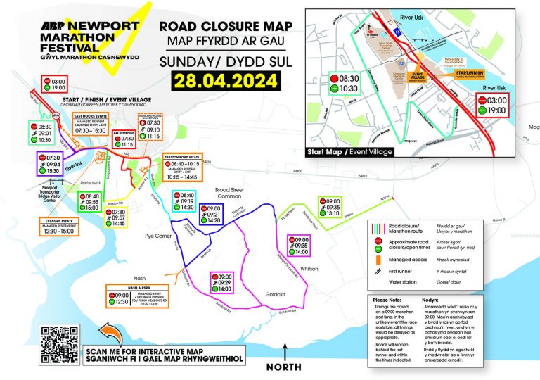 Road Closures ABP Newport Marathon Festival